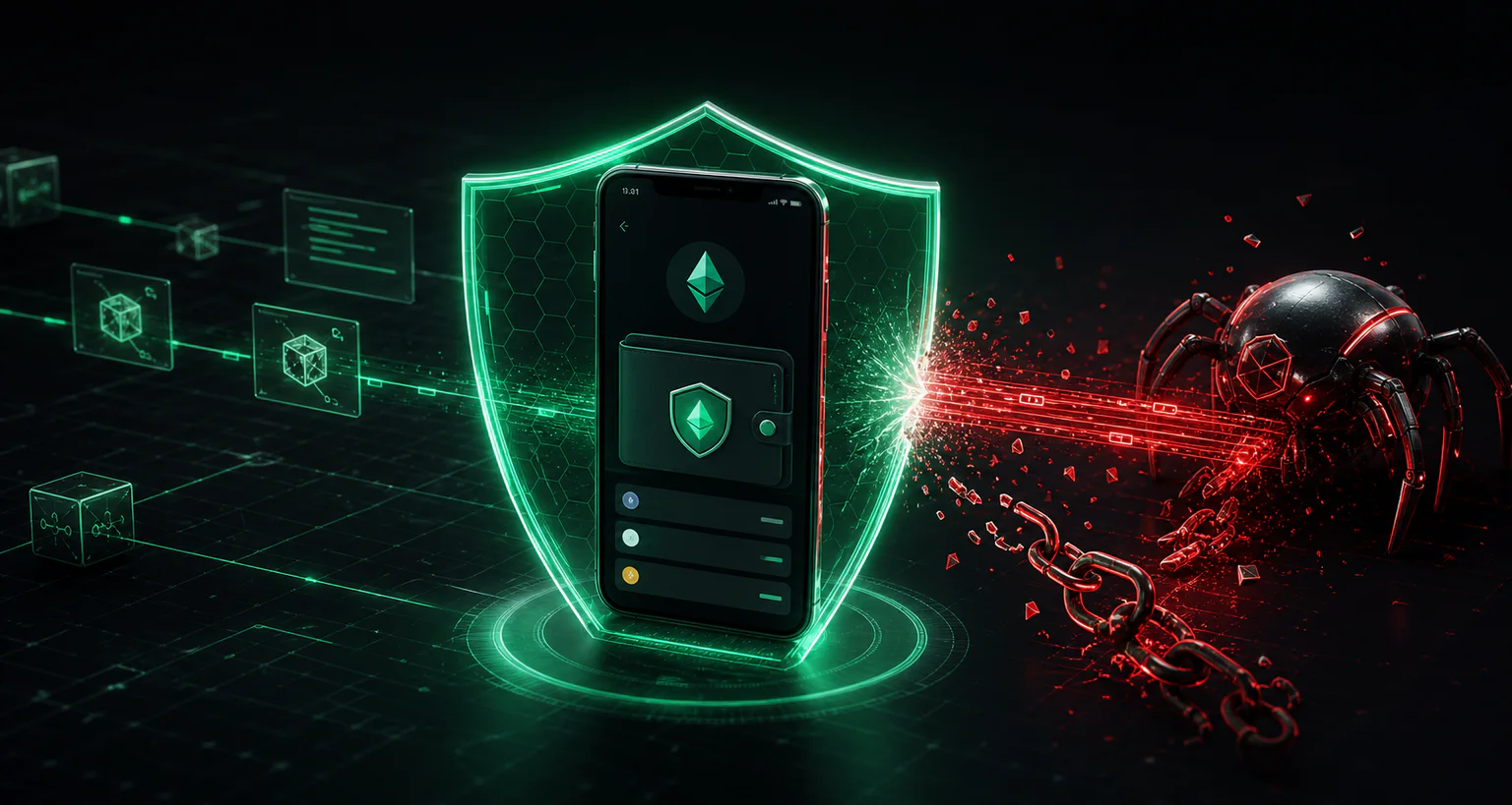 Protected crypto wallet blocking an automated sweeper bot