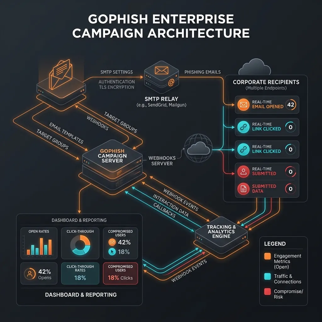 Gophish Campaign Architecture and Email Delivery Flow