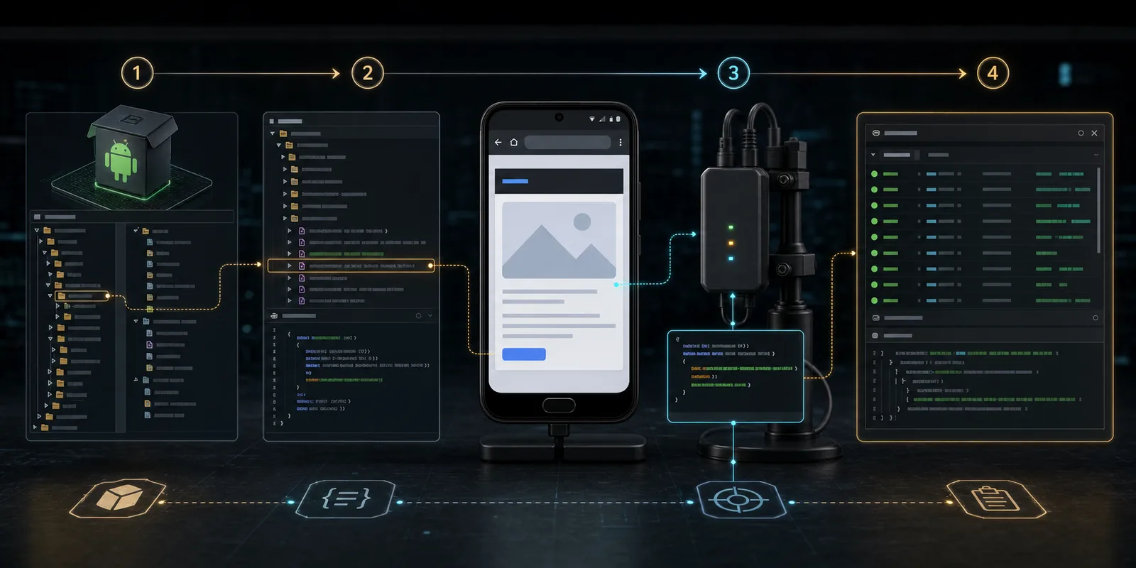 Four-stage Android WebView bridge testing workflow