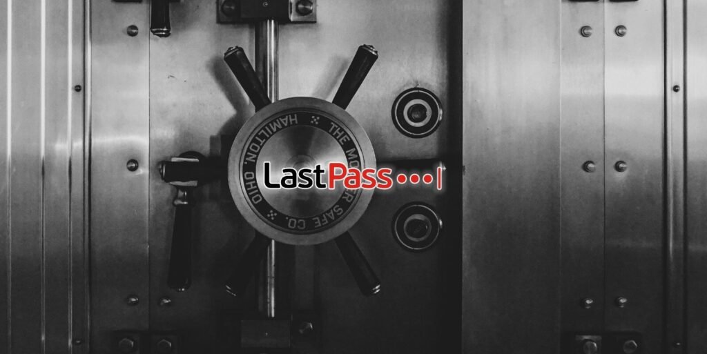LastPass logo over a password vault