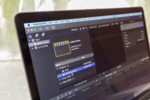 Final Cut Pro program on a MacBook Pro screen